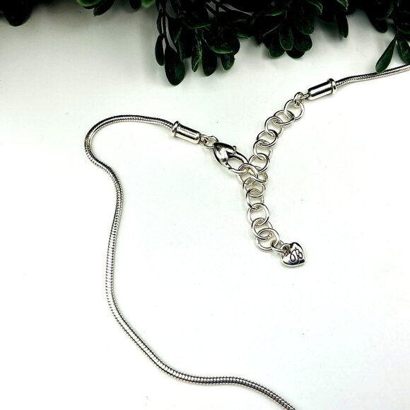 Silver and Gold Tone Necklace Oval Pendant with Cross design  by Brighton - Picture 3 of 5